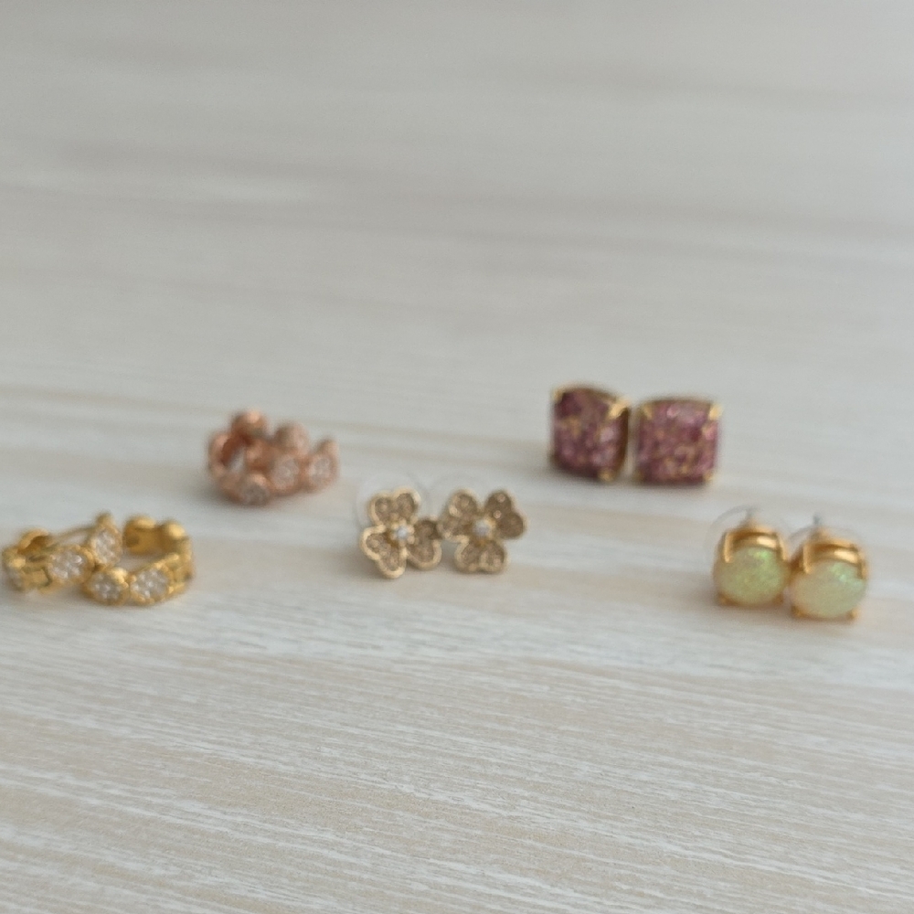 Kate Spade Gold and Pink Dainty Earrings